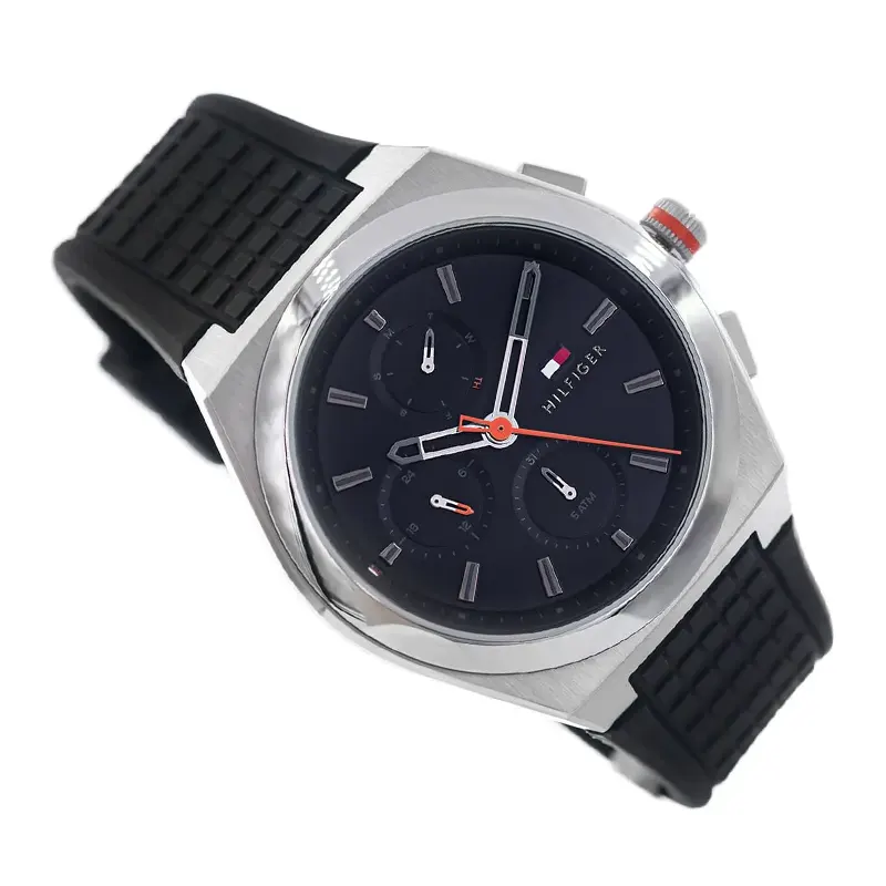 Tommy Hilfiger Harley Black Dial Leather Men's Watch Watch- 1791898